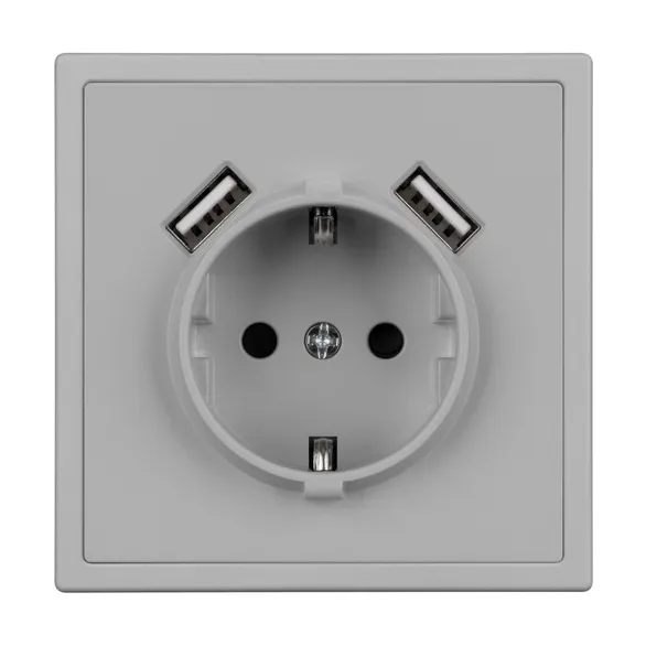 Механизм розетки с USB зарядкой SCT-NOBE-MUAA-SFPL-IS (230V, 16A) (Arlight, Никель)