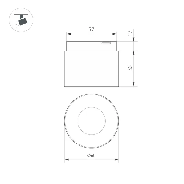 Светильник MAG-MICROCOSM-POINT-R60-5W Day4000 (BK, 36 deg, 24V) (Arlight, IP20 Металл, 3 года)