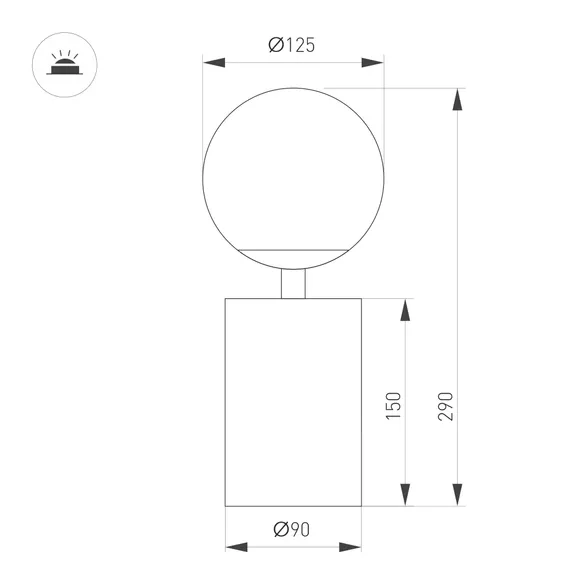Светильник SP-ORNELLA-TAB-L290-R125-6W Warm3200-MIX (GD, 300 deg, 230V, TOUCH-DIMM) (Arlight, IP20 Металл, 3 года)
