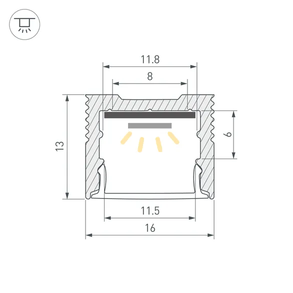 Профиль SL-SLIM-H13M-2000 BLACK (Arlight, Алюминий)