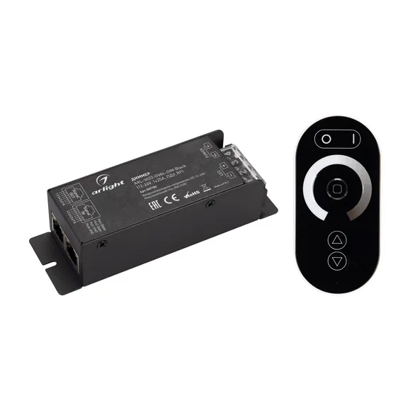 Диммер ARL-3022-OVAL-DIM Black (12-24V, 1x25A, ПДУ, RF) (Arlight, IP20 Металл, 2 года)
