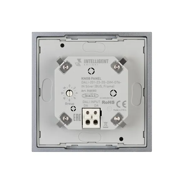 INTELLIGENT ARLIGHT Кнопочная панель DALI-201-23-2G-DIM-DT6-IN Silver (BUS, Frame) (IARL, IP20 Металл, 3 года)