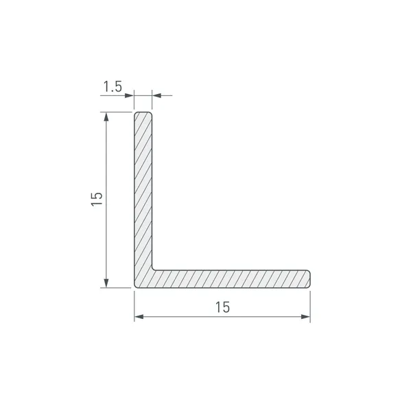 Уголок ARH-W15x15x1,5-3000 WHITE (Arlight, Алюминий)