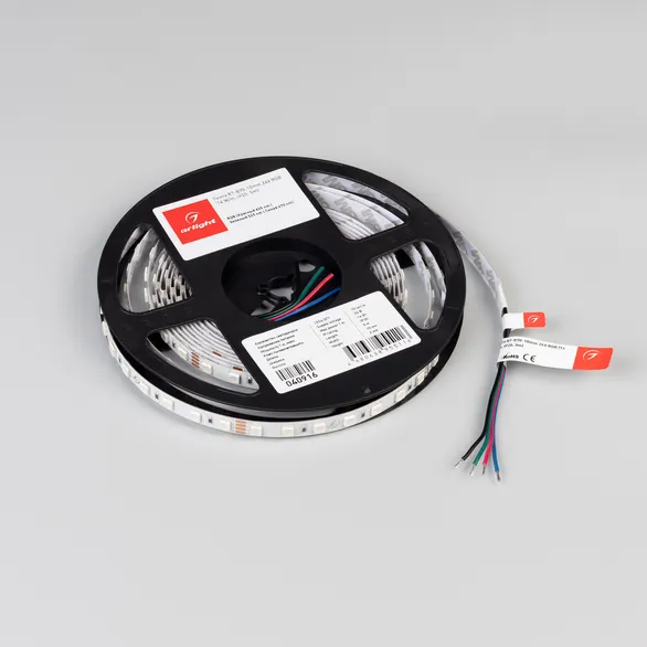 Светодиодная лента RT-B70-10mm 24V RGB (14 W/m, IP20, 5m) (Arlight, Открытый)