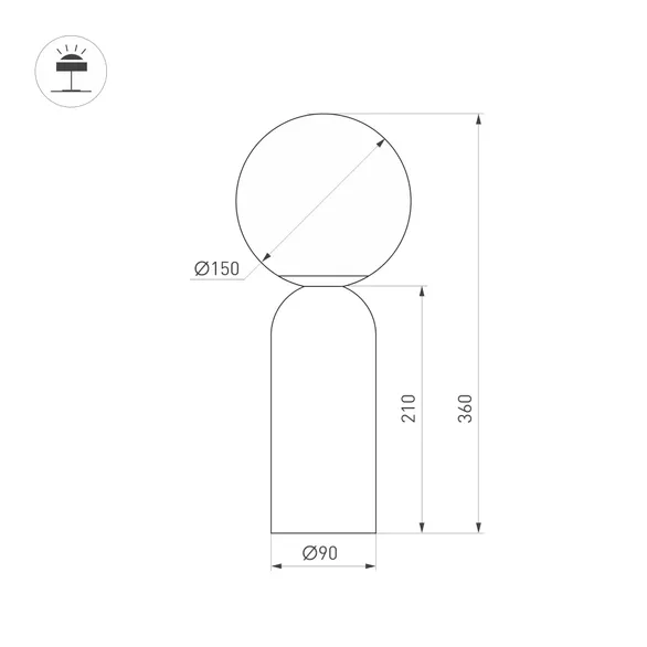 Светильник SP-SILKA-TAB-R150-6W Warm2700 (WH, 330 deg, 230V, TOUCH-DIM) (Arlight, IP20, Натуральный шелк, 3 года)