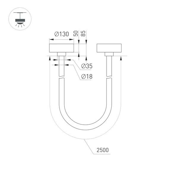 Светильник SP-TROPIC-SURFACE-R18-L2500-36W Warm3000 (GD, 360 deg, 230V) (Arlight, IP20 Пластик, 3 года)