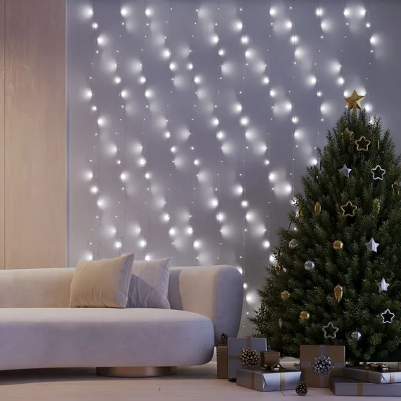 Светодиодная гирлянда ARD-CURTAIN-HOME-2000x2500-CLEAR-300LED White (230V, 12W) (Ardecoled, IP20)