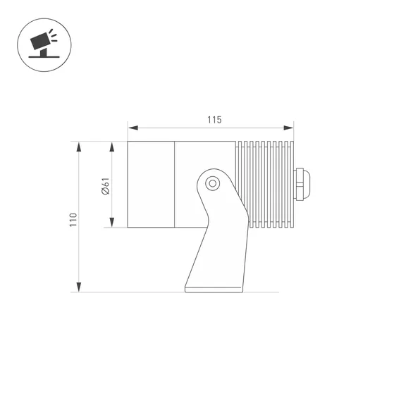 Светильник ALT-RAY-R61-12W Day4000 (DG, 6 deg, 230V) (Arlight, IP67 Металл, 3 года)