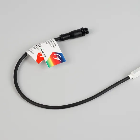 Светодиодная лента герметичная WAVE-SIDE-PU-H120-06x12mm 24V RGB (8 W/m, IP68, 5m, wire x2) (Arlight, Вывод прямой, 3 года)