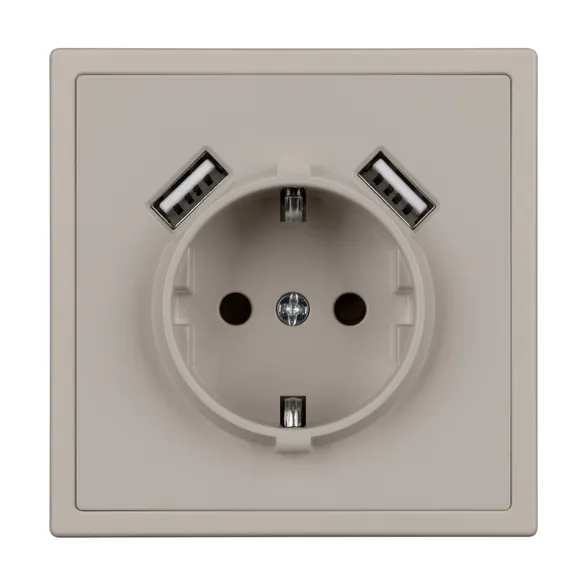 Механизм розетки с USB зарядкой SCT-NOBE-MUAA-SFPL-CA (230V, 16A) (Arlight, Кашемир)