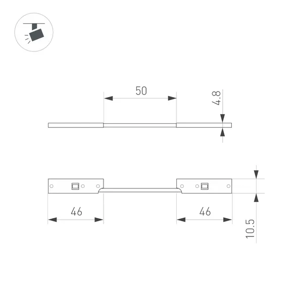 Коннектор гибкий MAG-MICROCOSM-CON-FLEX-LONG-POWER (BK) (Arlight, IP20 Пластик)