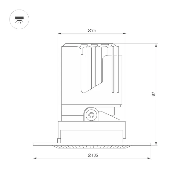 Светильник MS-ARADO-TRIMLESS-R75-12W Warm3000 (WH-WH, 24 deg, 230V) (Arlight, IP20 Металл, 5 лет)