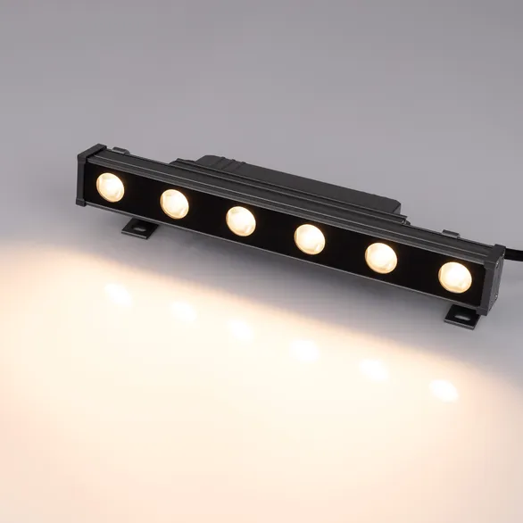 Линейный прожектор AR-LINE-300-6W Warm2700 (GR, 15x60 deg, 230V) (Arlight, IP65 Металл, 3 года)