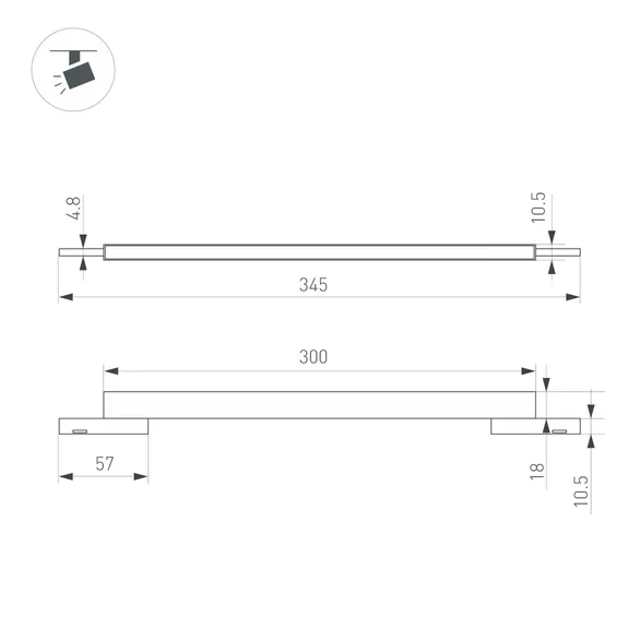 Светильник MAG-MICROCOSM-FLAT-L300-8W Warm3000 (BK, 100 deg, 24V) (Arlight, IP20 Металл, 3 года)