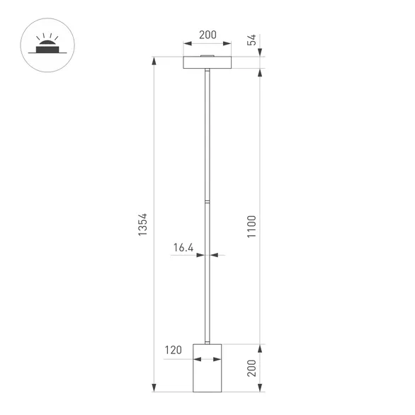 Светильник SP-SAMSARA-FLOOR-16W Warm3000 (BK, 110 deg, 230V) (Arlight, IP20 Металл, 3 года)