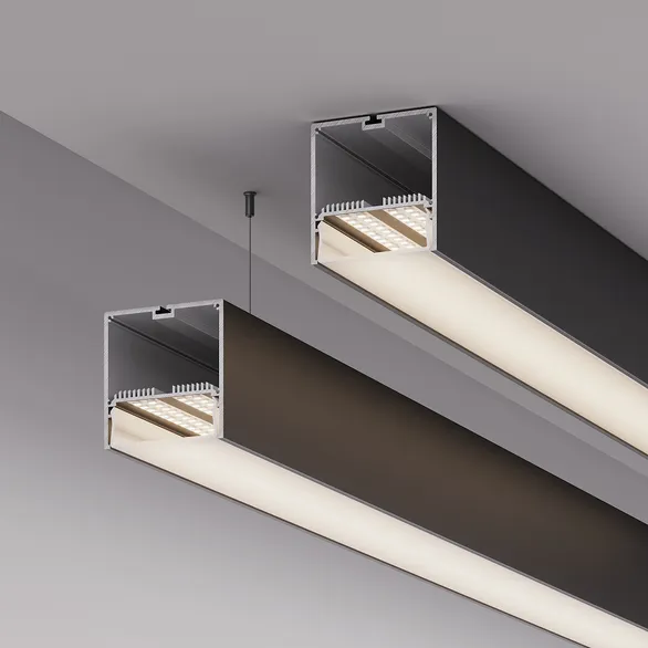 Профиль с экраном SL-LINE-7477-2500 BLACK+OPAL (Arlight, Алюминий)