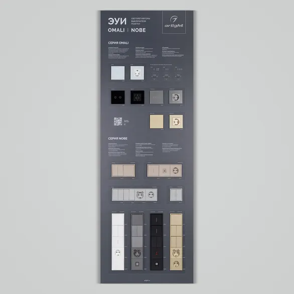Стенд Электроустановки NOBE-OMALI-E3-1760x600mm (DB 3мм, пленка) (Arlight, -)