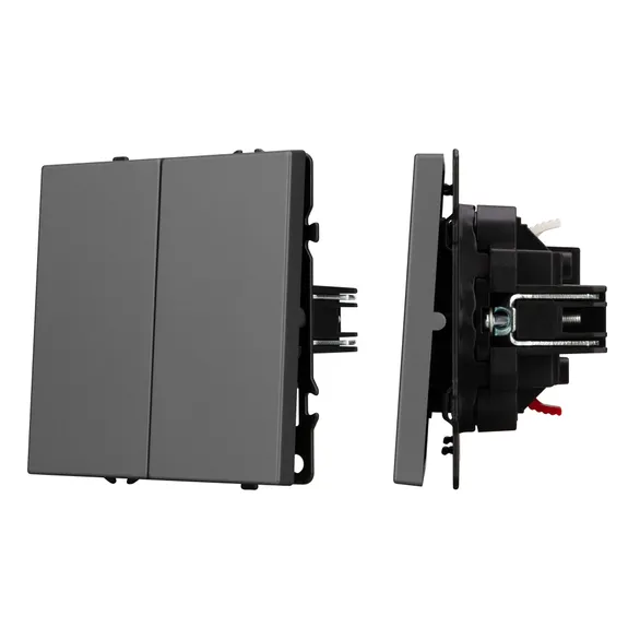 Механизм выключателя двухклавишный непроходной SWT-NOBE-MK02-SFPL-GR (230V, 10A) (Arlight, -)