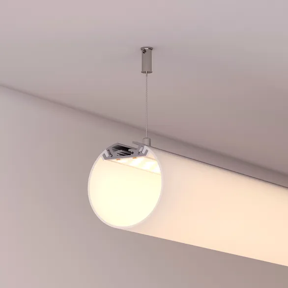 Профиль с экраном SL-ROUND-D60-2500 ANOD+OPAL (Arlight, Алюминий)