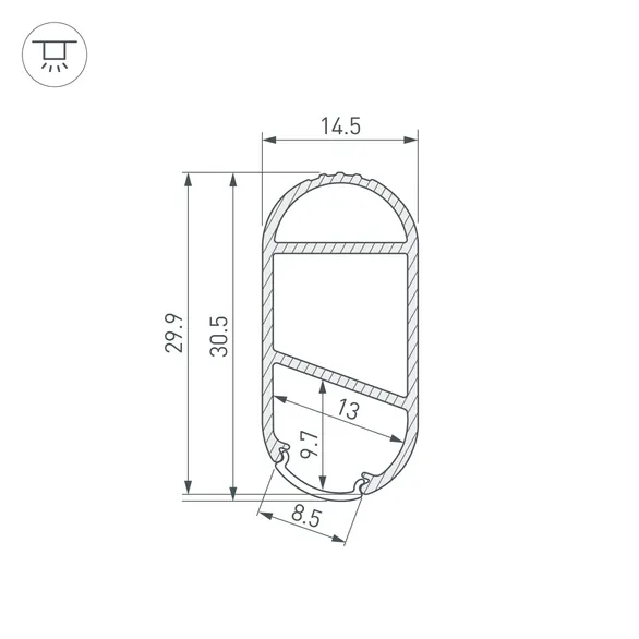 Профиль WARDROBE-1530-2000 ANOD (Arlight, Алюминий)