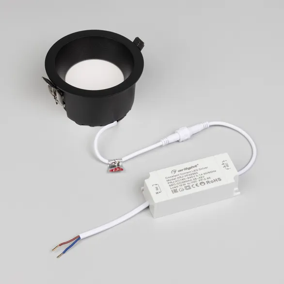 Светильник MS-DROP-BUILT-R105-14W Warm3000 (BK, 85 deg, 230V) (Arlight, IP54 Металл, 5 лет)