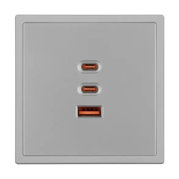 Механизм розетки с быстрой USB зарядкой SCT-NOBE-MUACC-SFPL-FC-IS (65W, QC3) (Arlight, -)