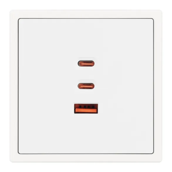 Механизм розетки с быстрой USB зарядкой SCT-NOBE-MUACC-SFPL-FC-WH (65W, QC3) (Arlight, -)