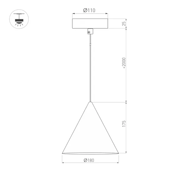 Светильник SP-MAKOTO-R180-10W Warm3000 (WH, 36 deg, 230V, TRIAC) (Arlight, IP20 Металл, 3 года)