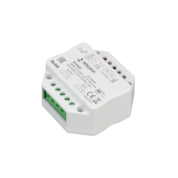 INTELLIGENT ARLIGHT Диммер SMART-SET-TRIAC-601-72-DIM-PD-IN Black (230V, 1x1.5A, ПДУ 10кн, 2.4G) (IARL, IP20 Пластик, 5 лет)