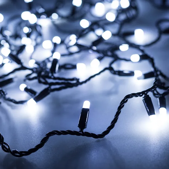 Светодиодная гирлянда ARD-STRING-CLASSIC-10000-BLACK-100LED-MILK-FLASH White (230V, 7W) (Ardecoled, IP65, 1 год)