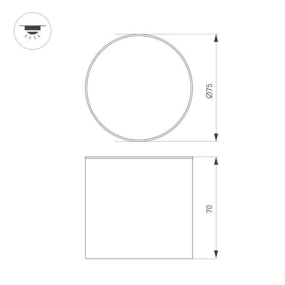 Светильник SP-CYLINDO-R75-7W Day4000 (BK, 110 deg, 230V) (Arlight, IP54 Металл, 3 года)