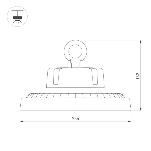Светильник SP-ERCON-R255-100W White5000 (BK, 60 deg, 230V) (Arlight, IP65 Металл, 5 лет)