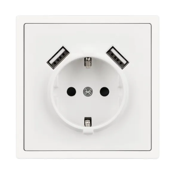Механизм розетки с USB зарядкой SCT-NOBE-MUAA-SFPL-WH (230V, 16A) (Arlight, Белый кварц)
