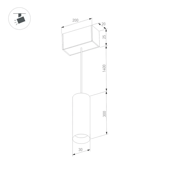 Светильник MAG-SPOT-HANG-25-R30-5W Day4000 (BK-GD, 45 deg, 24V) (Arlight, IP20 Металл, 3 года)