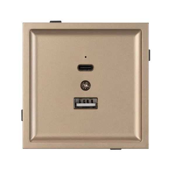 Механизм USB розетки SCT-TENDO-MUAC-PL-GD (5V, 3A, QC3) (Arlight, -)