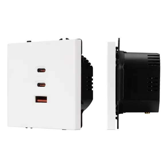 Механизм розетки с быстрой USB зарядкой SCT-NOBE-MUACC-SFPL-FC-WH (65W, QC3) (Arlight, -)