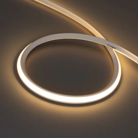 Светодиодная лента герметичная MOONLIGHT-3D-T-X544-10x10mm 24V Warm3000 (8 W/m, IP67, 5m, wire x1) (Arlight, Вывод боковой, 5 лет)