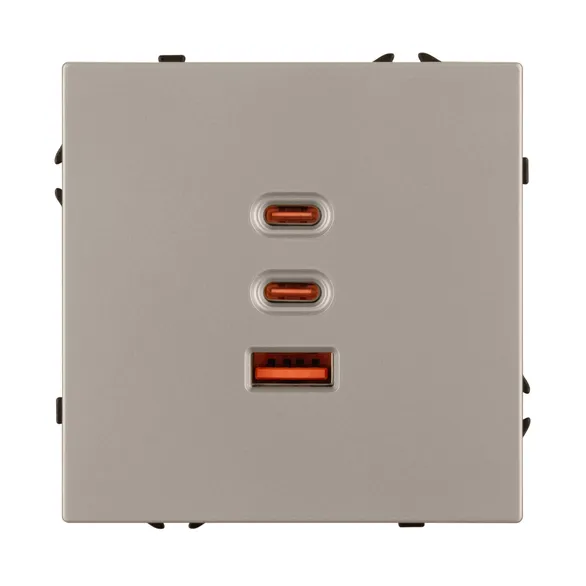 Механизм розетки с быстрой USB зарядкой SCT-NOBE-MUACC-SFPL-FC-CA (65W, QC3) (Arlight, -)