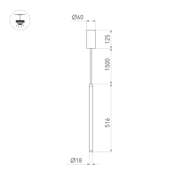 Светильник SP-JEDI-HANG-R18-6W Day4000 (WH, 360 deg, 230V) (Arlight, IP20 Пластик, 3 года)