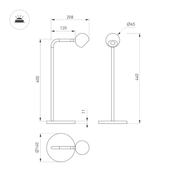 Светильник SP-OTTORI-TAB-6W Warm3000 (BK, 30 deg, 230V) (Arlight, IP20 Металл, 3 года)