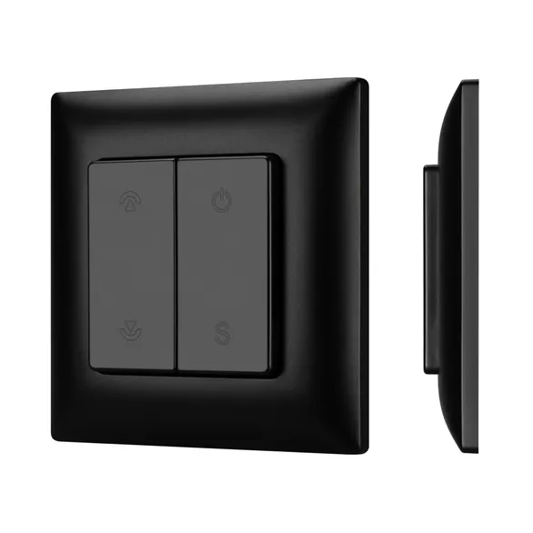 INTELLIGENT ARLIGHT Кнопочная панель SMART-RF-801-22-1G-DIM-SUF Black (3V, 2.4G) (IARL, IP20 Пластик, 5 лет)