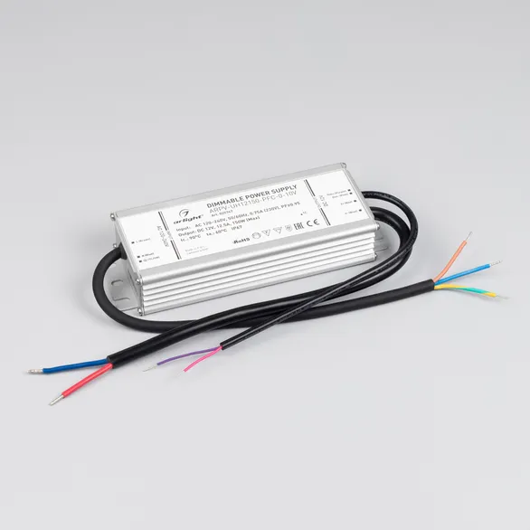 Блок питания ARPV-UH12150-PFC-0-10V (12V, 12.5A, 150W) (Arlight, IP67 Металл, 7 лет)