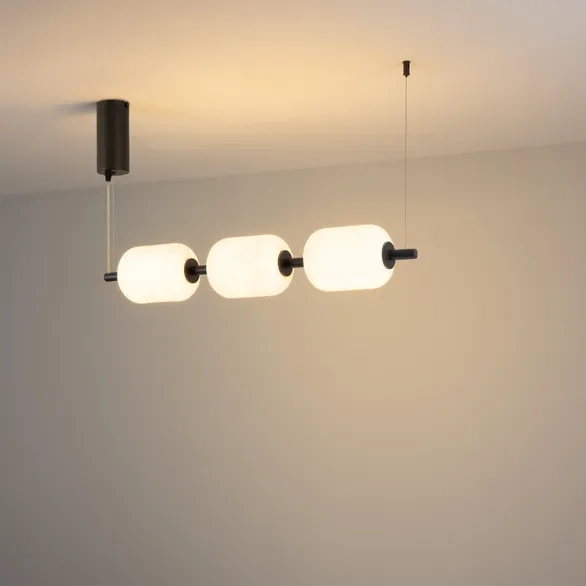 Светильник SP-CARAMELA-HANG-L720-12W Warm2700 (BK, 360 deg, 230V) (Arlight, IP20, Натуральный шелк, 3 года)