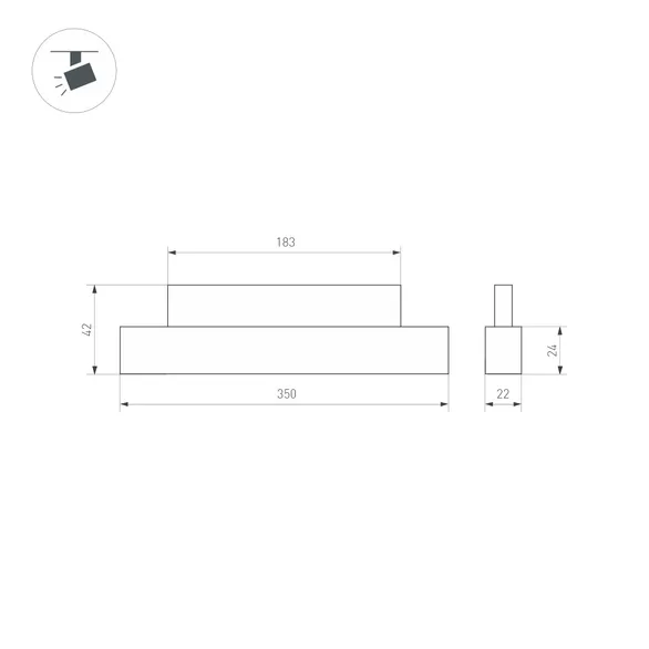 Светильник MAG-ORIENT-FLAT-L350-12W Day4000 (WH, 80 deg, 48V) (Arlight, IP20 Металл, 5 лет)