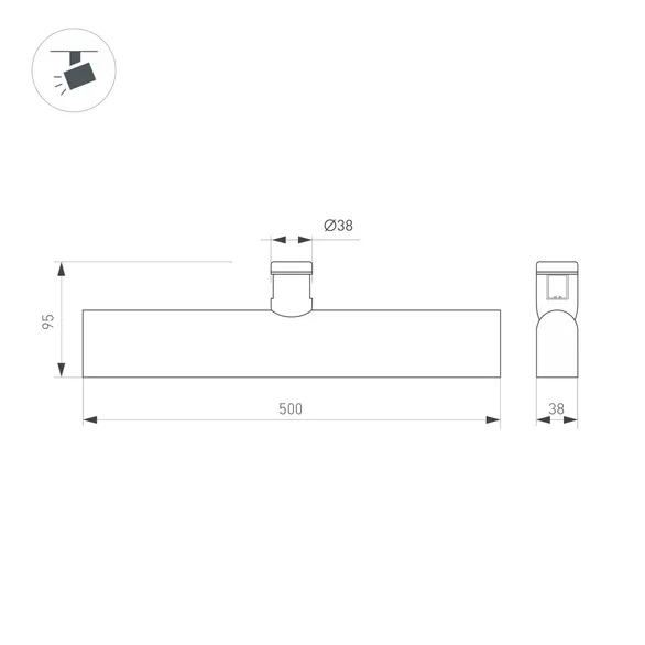 Светильник ART-APRIORI-FLAT-L500-15W Warm3000 (TN, 120 deg, 48V) (Arlight, IP20 Металл, 3 года)