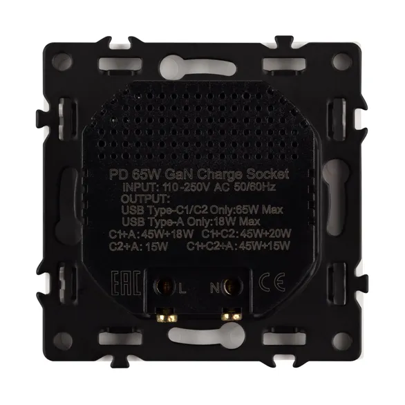Механизм розетки с быстрой USB зарядкой SCT-NOBE-MUACC-SFPL-FC-WH (65W, QC3) (Arlight, -)