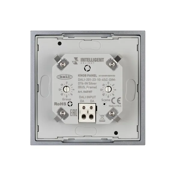 INTELLIGENT ARLIGHT Кнопочная панель DALI-201-23-1G-4SC-DIM-DT6-IN Silver (BUS, Frame) (IARL, IP20 Металл, 3 года)