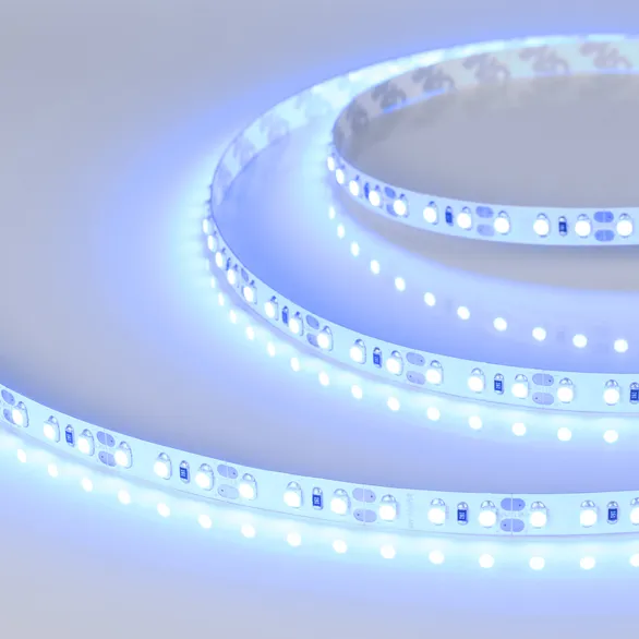 Светодиодная лента RT-A120-8mm 12V Blue (9.6 W/m, IP20, 5m) (Arlight, 9.6 Вт/м, IP20)