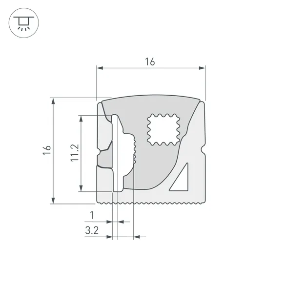 Силиконовый профиль WPH-FLEX-1616-SIDE-S11-50m WHITE (Arlight, Силикон)