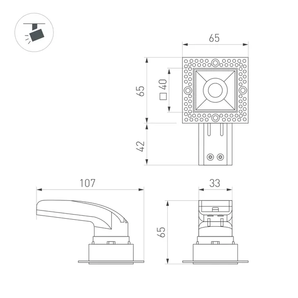Светильник MS-RIALTO-TRIMLESS-S40x40-9W Day4000 (BK, 36deg, 230V) (Arlight, IP20 Металл, 5 лет)